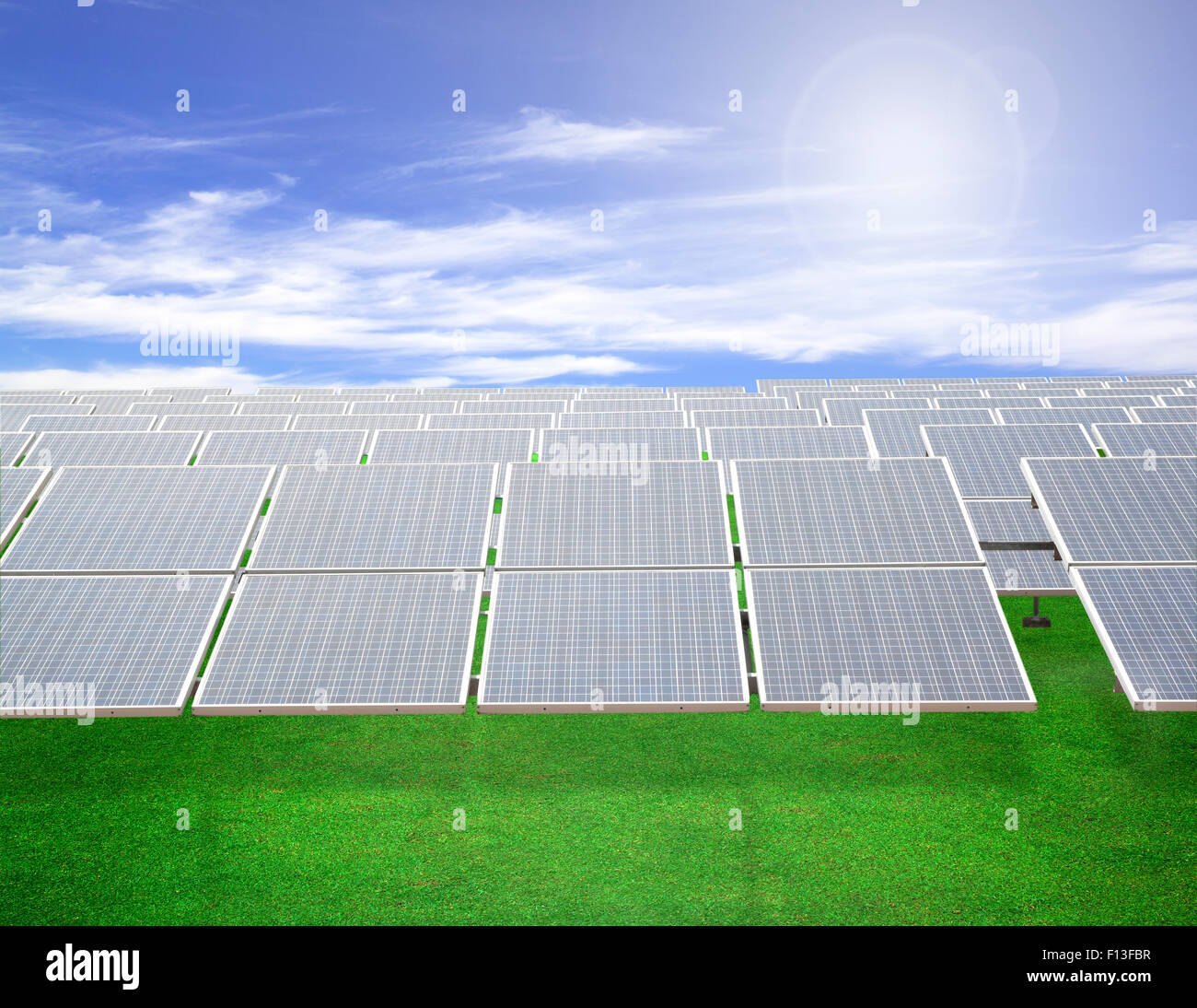 Les cellules solaires pour la production d'électricité l'énergie naturelle Banque D'Images
