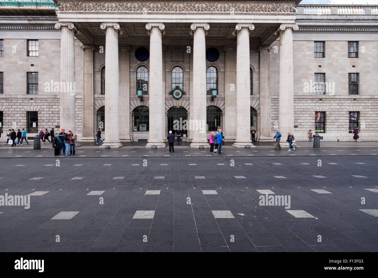 Le GPO, General post office, sur O'Connell Street, Dublin, Irlande, site de violents combats au cours de l'insurrection de 1916. Banque D'Images