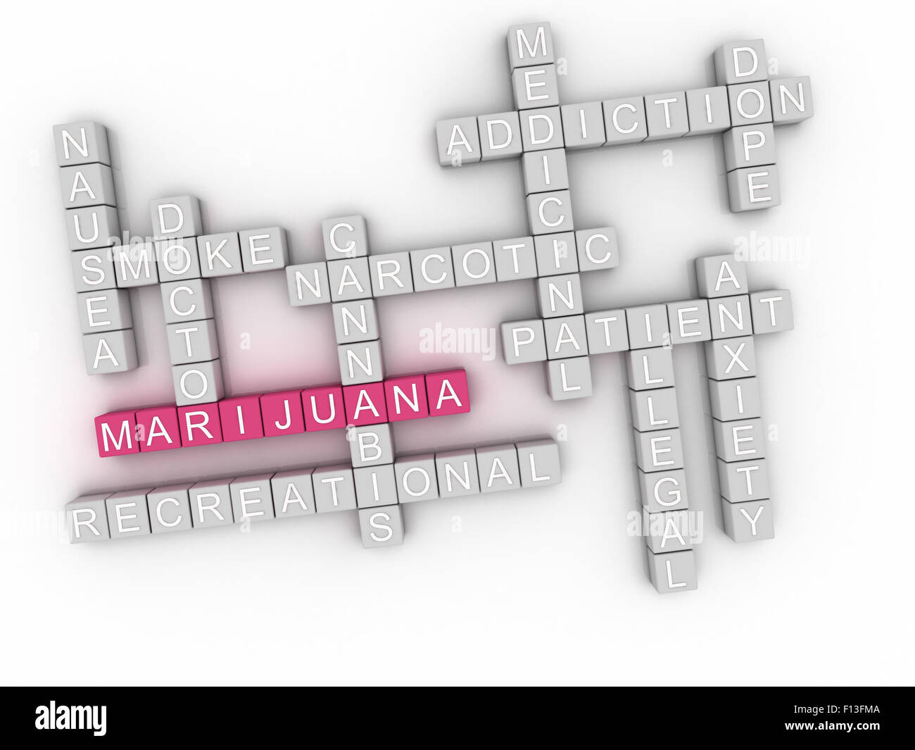 Image 3D de la Marijuana mot concept cloud Banque D'Images