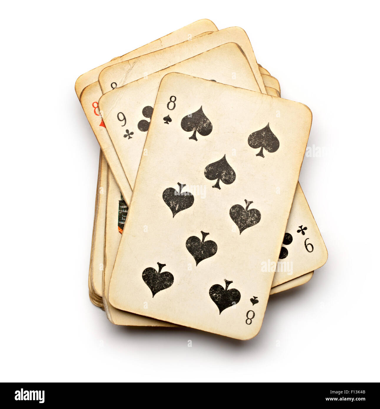 Pack de vieux jeux de cartes en libre Banque D'Images