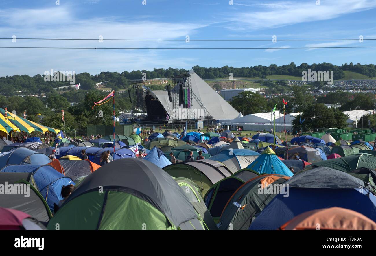 Glastonbury Festival 2015 - Jour 2 - Atmosphère Atmosphère d' : où : Somerset, Royaume-Uni Quand : 25 Juin 2015 Banque D'Images