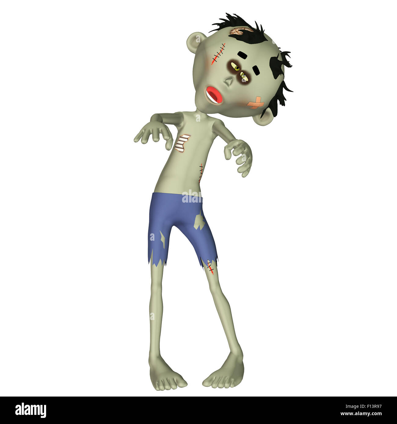 Illustration d'un zombie isolé sur fond blanc Banque D'Images