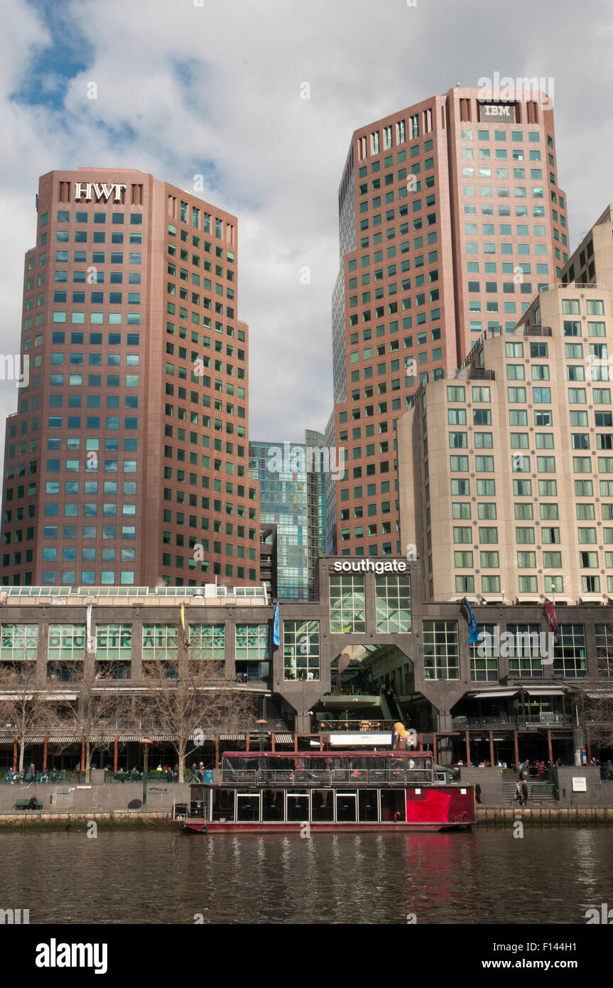 Cité Southgate sur la rivière Yarra, Southbank, Melbourne Banque D'Images
