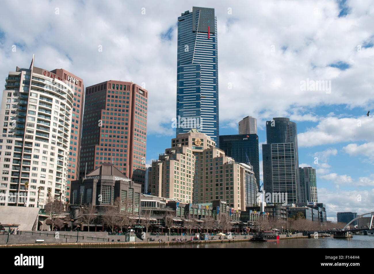 Cité Southgate sur la rivière Yarra, Southbank, Melbourne Banque D'Images