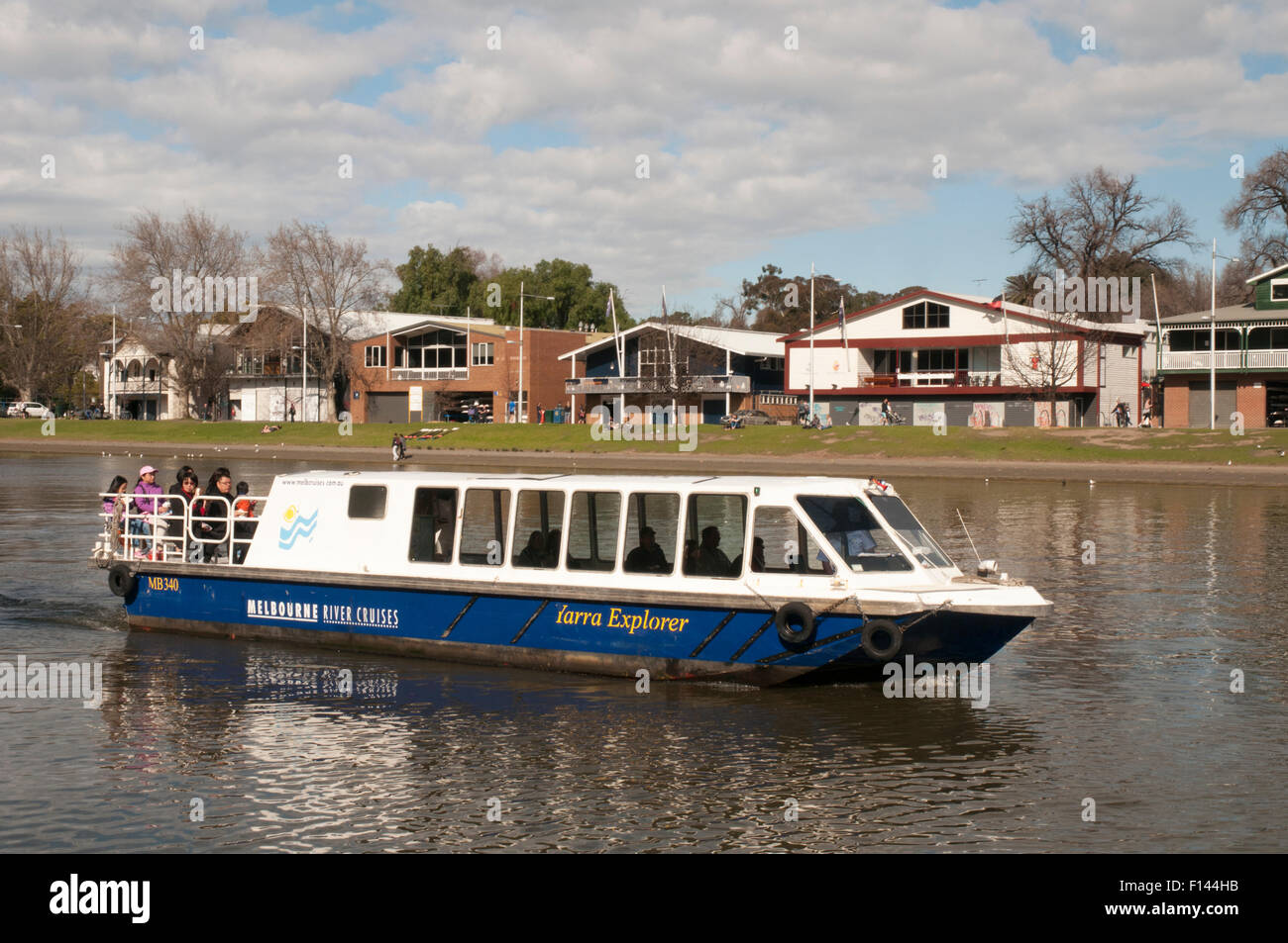 Bateau d'excursion sur la rivière Yarra, Melbourne Princes Bridge à Banque D'Images