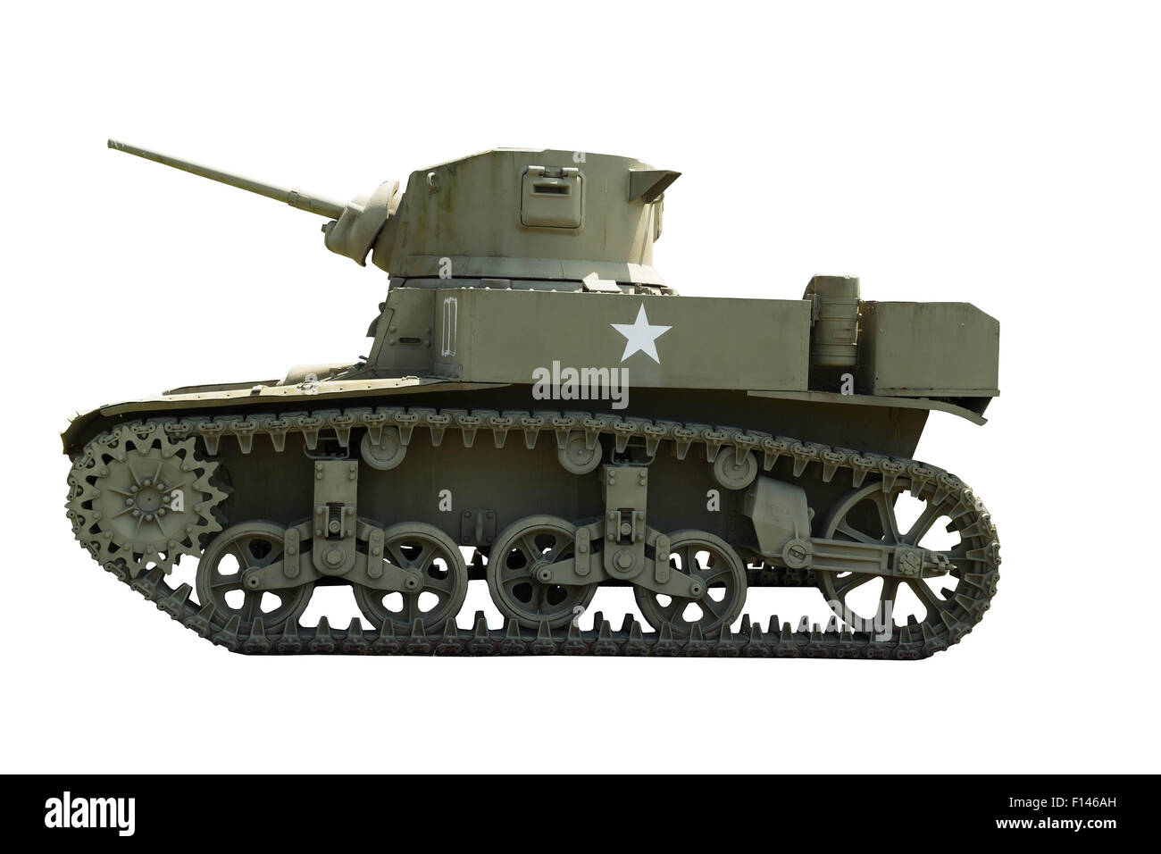 M-3A1 Stuart Light Tank sur un fond blanc. Banque D'Images