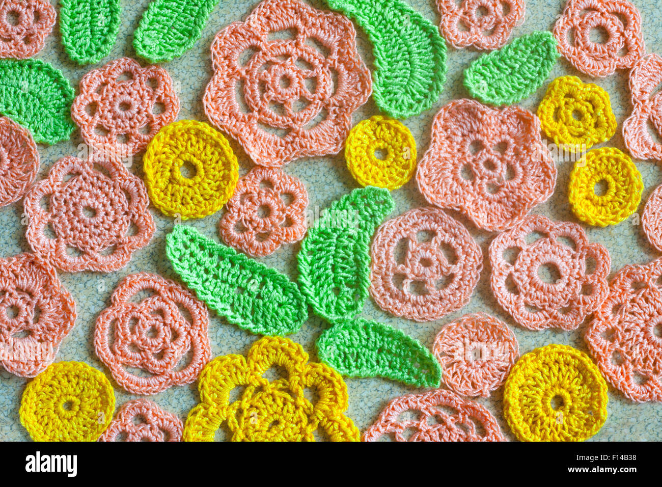 Schéma des fleurs en dentelle au crochet irlandais de style Banque D'Images