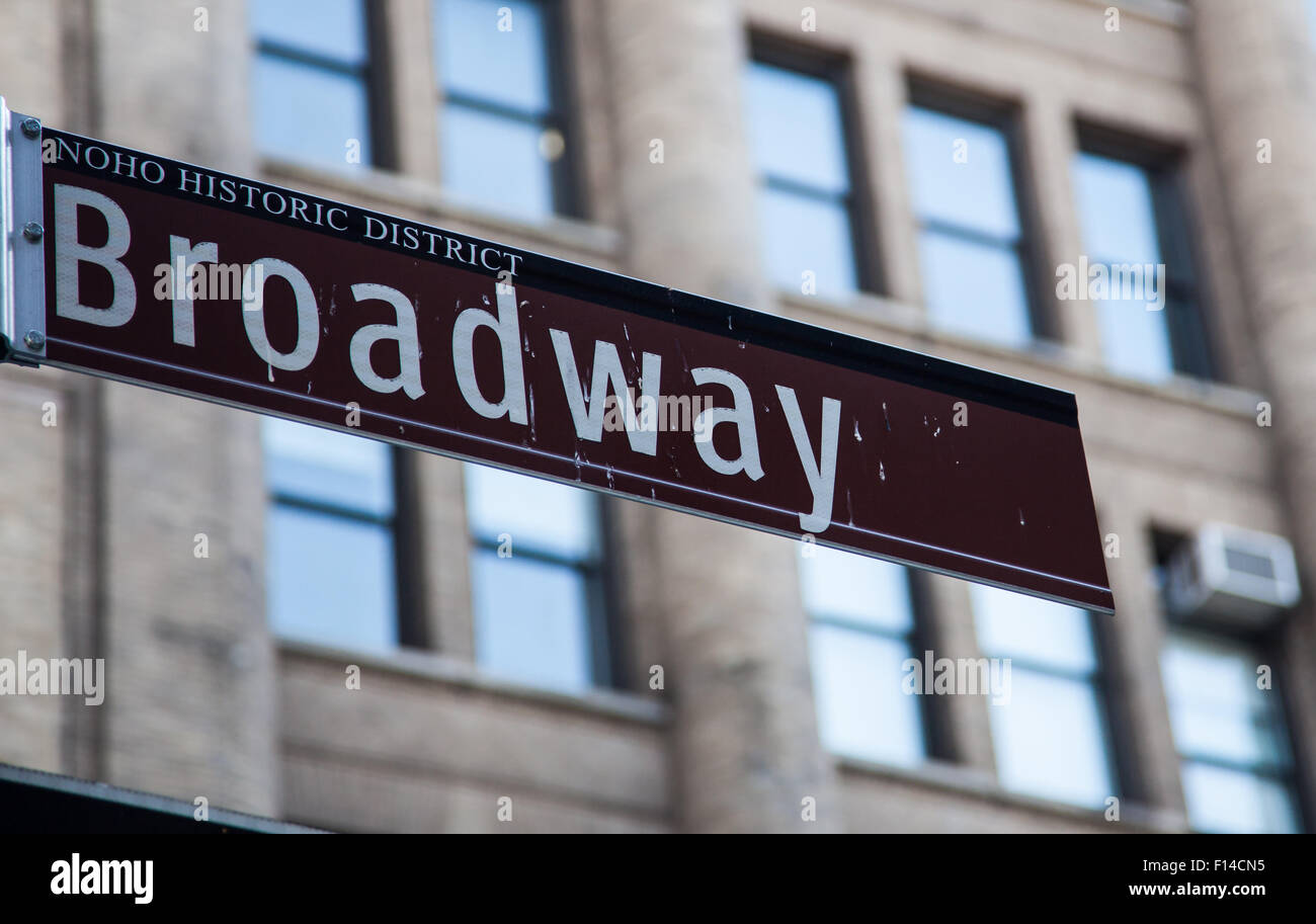 Signe de la rue Broadway à New York City Banque D'Images