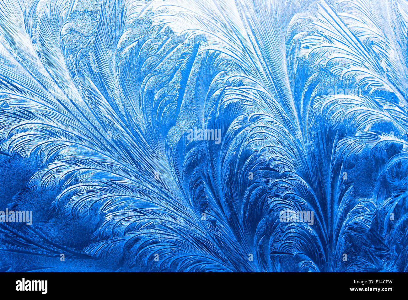Fenêtre sur la glace en hiver Banque D'Images