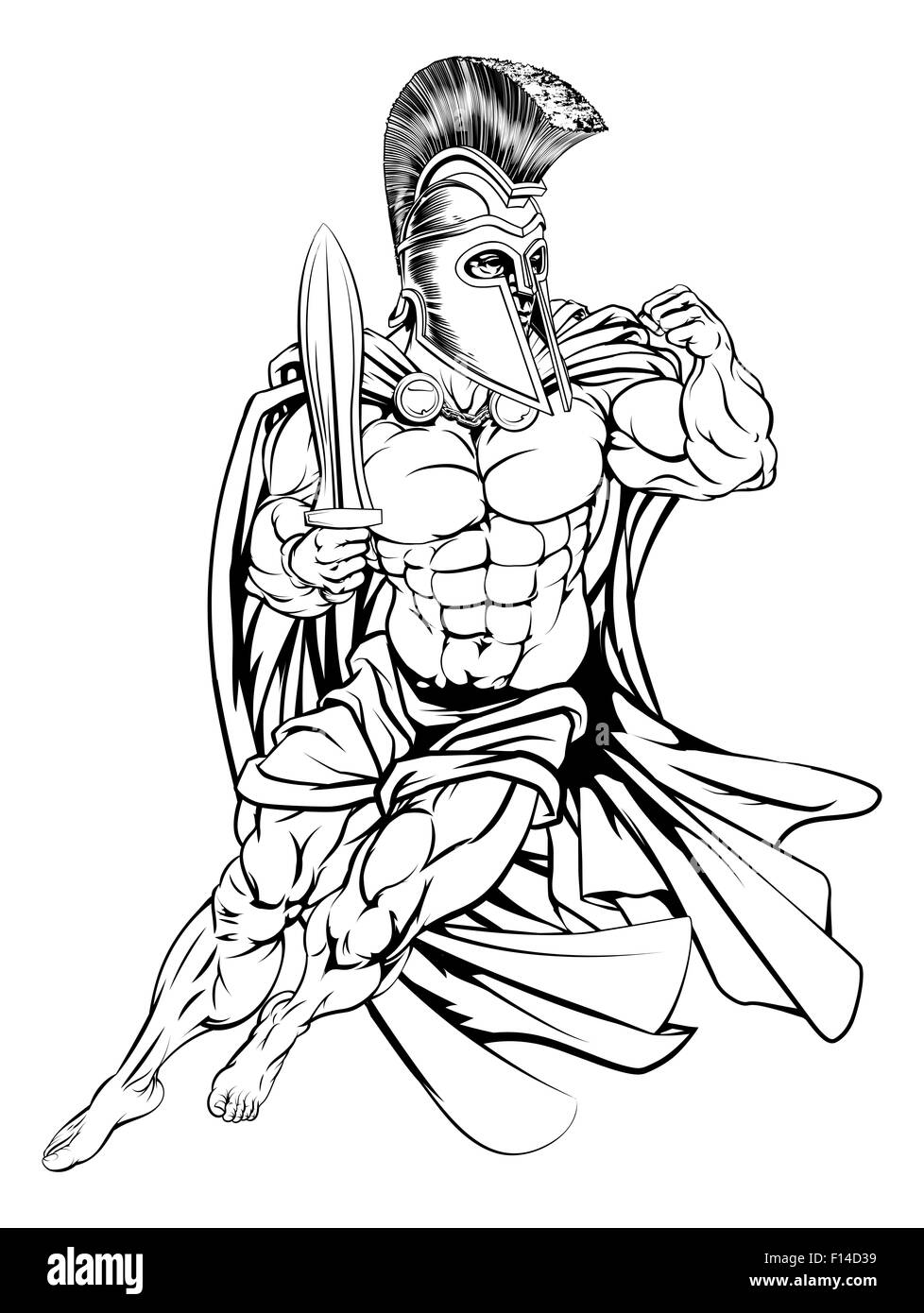 Une illustration d'une forte musculaire ou Trojan Spartan Banque D'Images