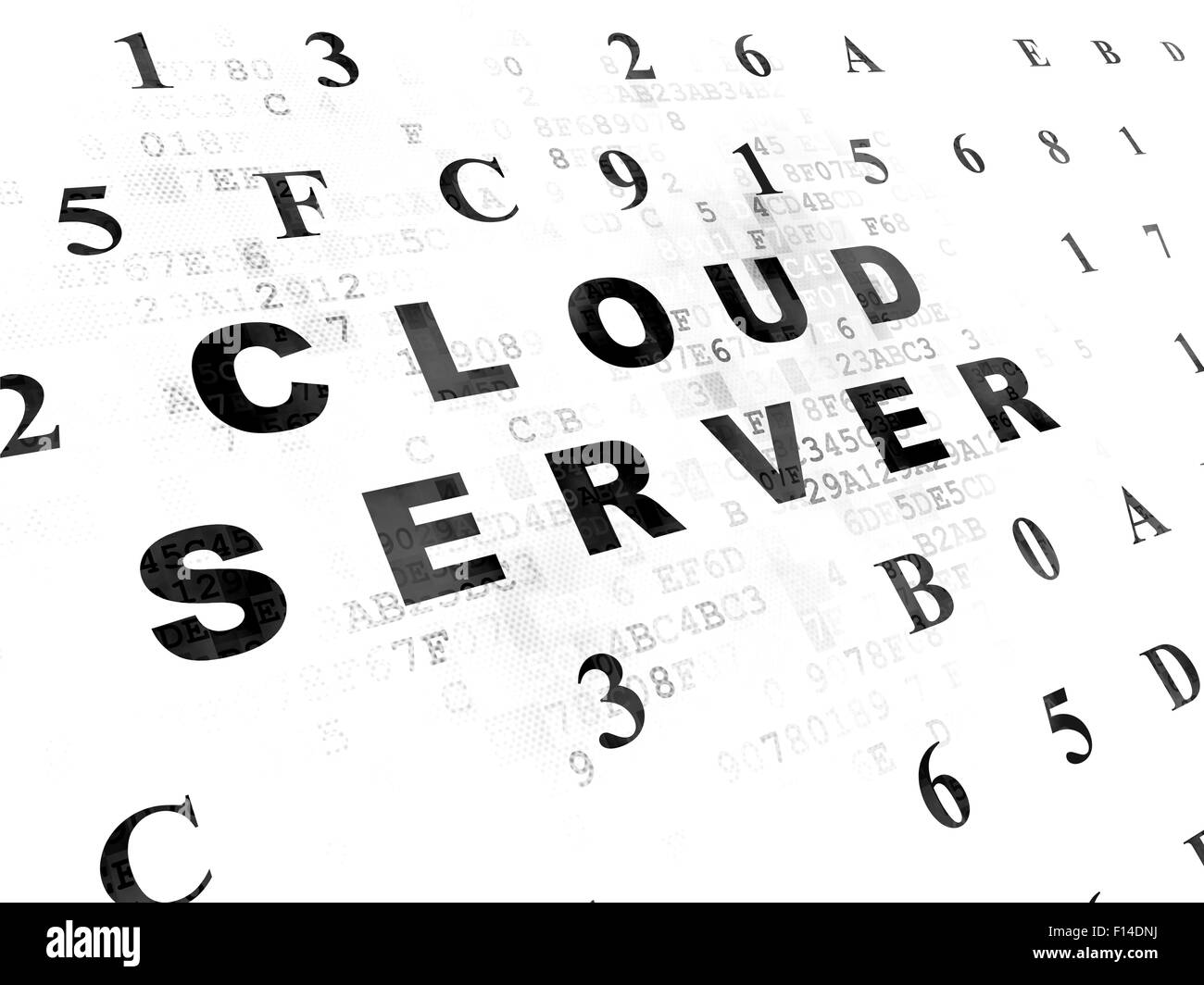 Concept : Cloud computing Cloud Server sur fond numérique Banque D'Images