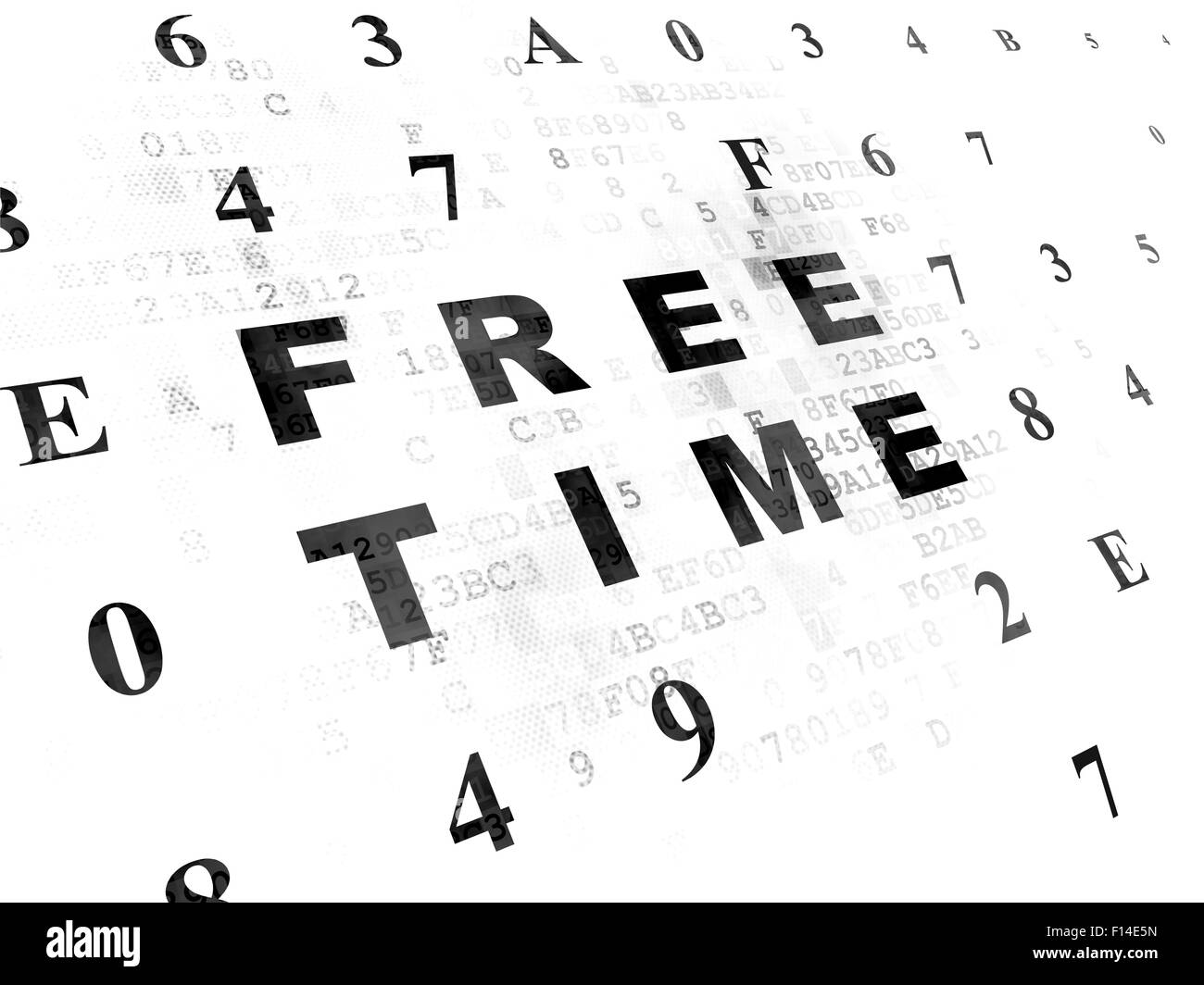 Concept du temps : Temps libre sur l'arrière-plan numérique Banque D'Images