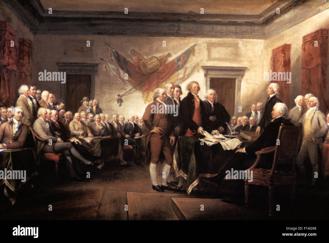 1776 Signature DÉCLARATION D'INDÉPENDANCE PAR TRUMBULL EN ÉTAT DE PENNSYLVANIE maintenant l'Independence Hall de Philadelphie, en Pennsylvanie, USA Banque D'Images