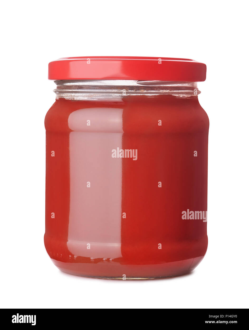 La pâte de tomate pot isolated on white Banque D'Images