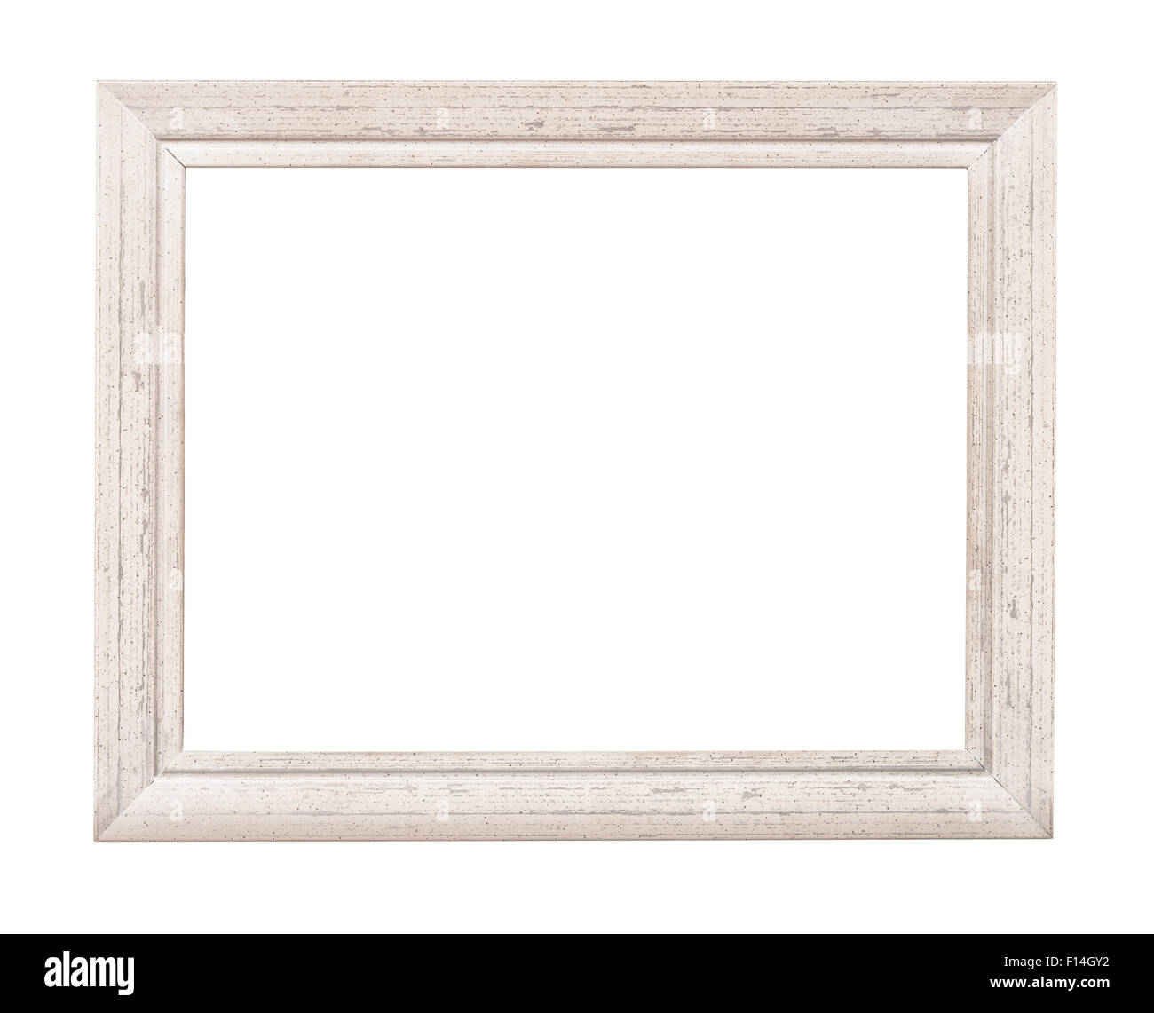 Cadre photo rustique blanc isolated on white Banque D'Images