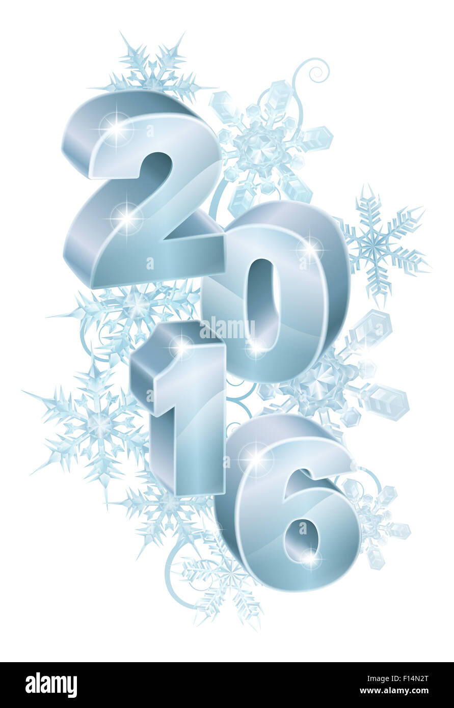 Bleu Argent 2016 et résumé des flocons et décorations de noël ornement tourbillons ou nouvelle année design. Banque D'Images