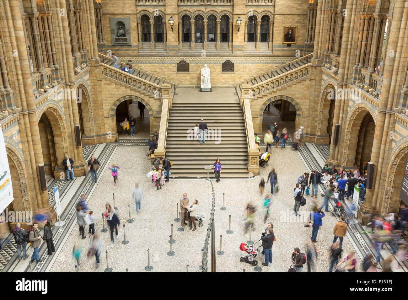 Londres, Royaume-Uni - 28 avril 2013 : les gens dans la salle principale à le Muséum d'Histoire Naturelle de Londres. Banque D'Images