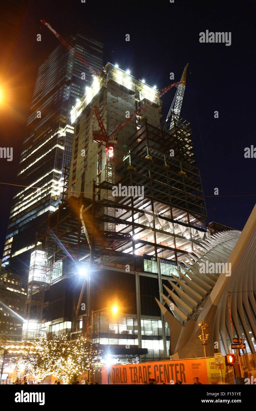 3 World Trade Center (en construction). Juillet 2015 Banque D'Images