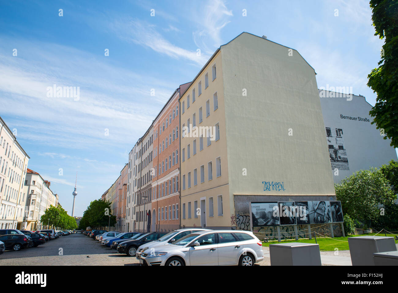 Bernauer Strasse, mémorial du mur de Berlin, Allemagne Banque D'Images