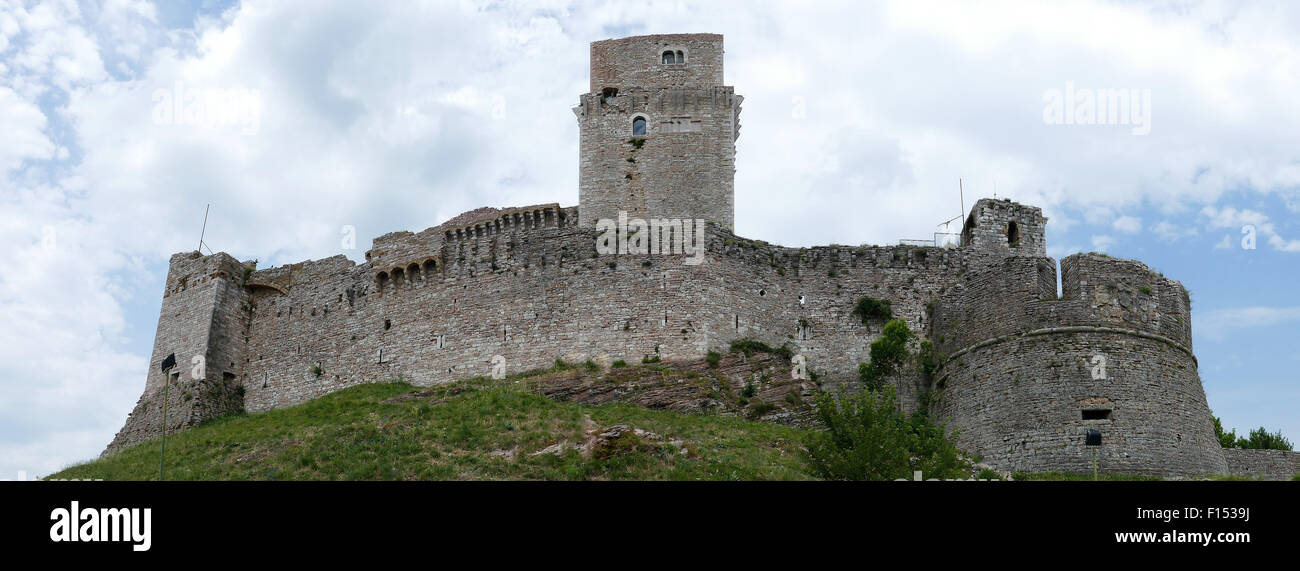 Rocca Maggiore en Assisi Italie Banque D'Images