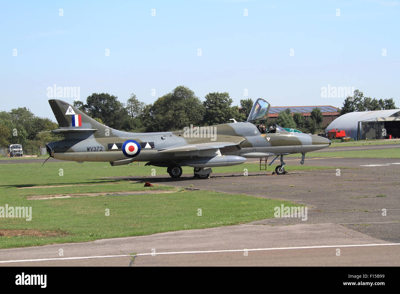 Hawker Hunter T.7-G-BFXI (WV372) photographié sur son départ de fatidique North Weald Airfield dans l'Essex, le samedi 22 août 2015. 22/08/2015. Banque D'Images