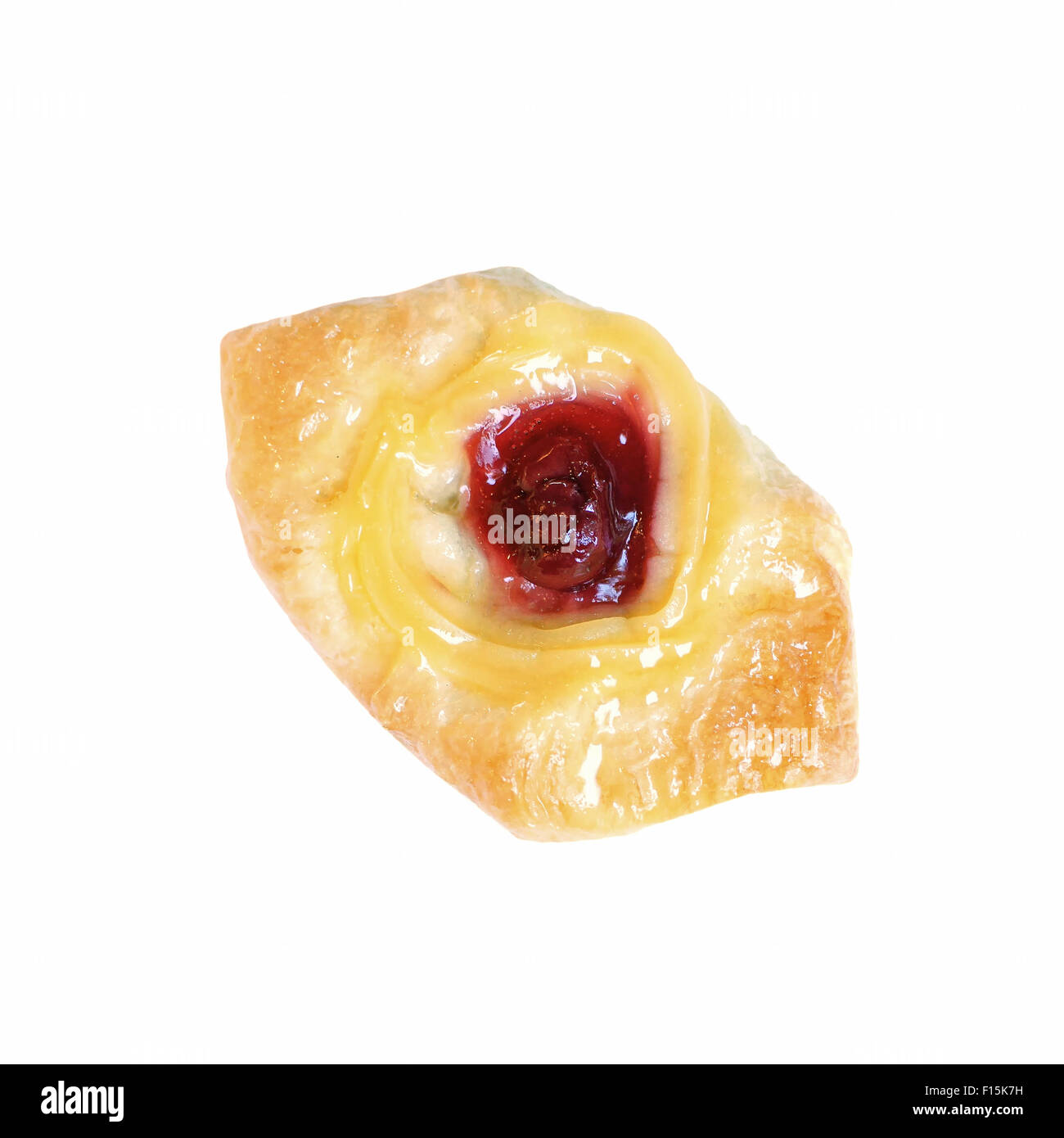 Fruits fraise desserts danois isolé sur fond blanc Banque D'Images