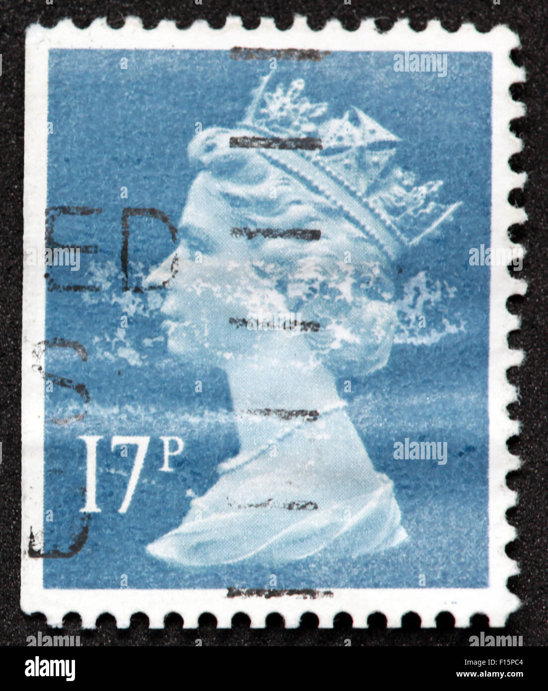 La 17p utilisé stamp Banque D'Images
