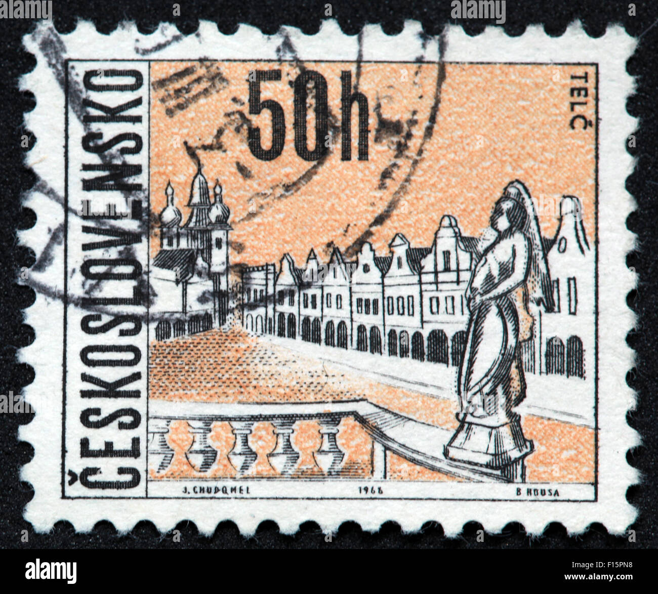 Ceskoslovensko 50h 1968 chudqmel j.b.kousa Telc stamp Banque D'Images