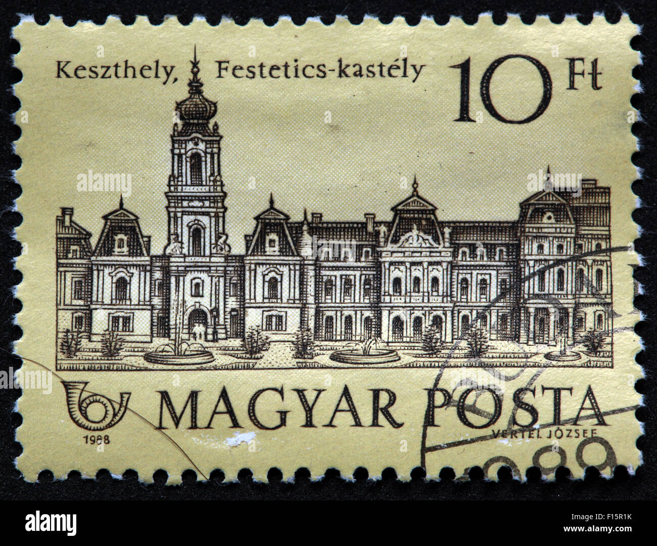Magyar Posta vertel Jozsee 10ft Keszthely Festetics-kastely 1988 Stamp, Hongrie Banque D'Images