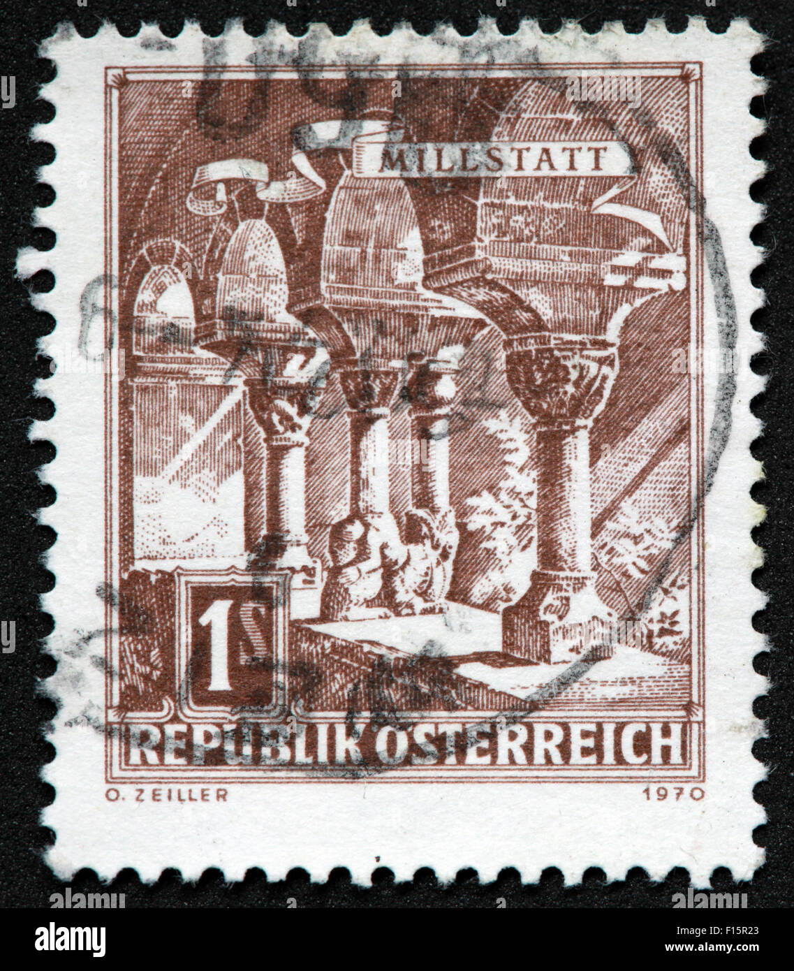 Millstatt 1s 1970 Republik Osterreich O.Zeiller Brown Stamp Banque D'Images