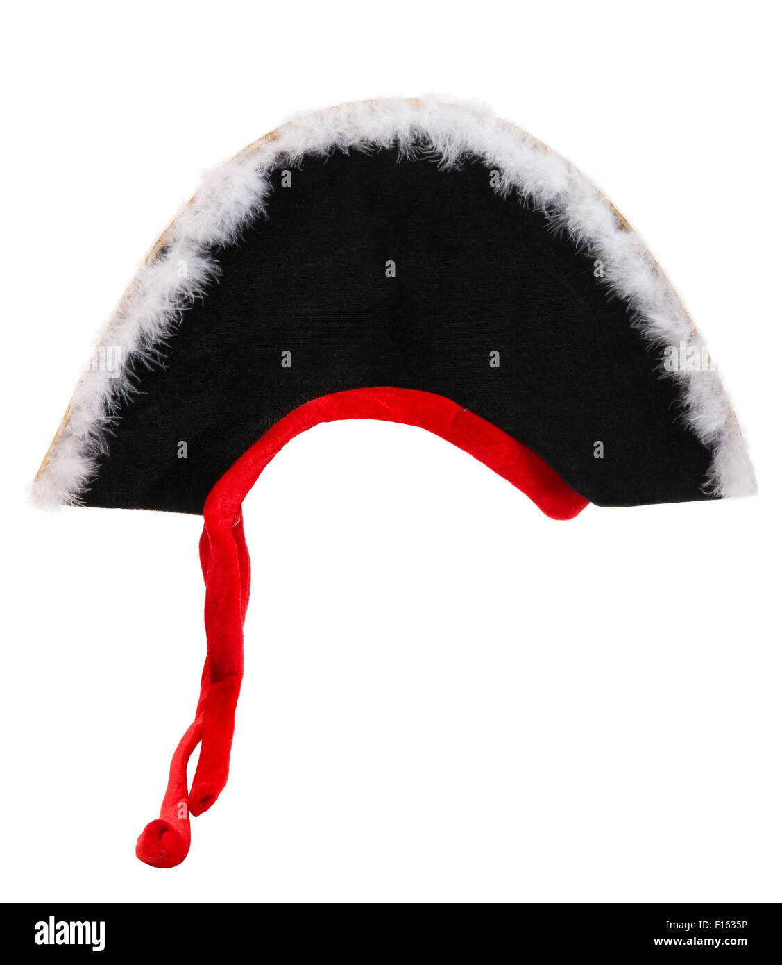 L'un noir corsair hat, de face, sur fond blanc ; isolées Banque D'Images