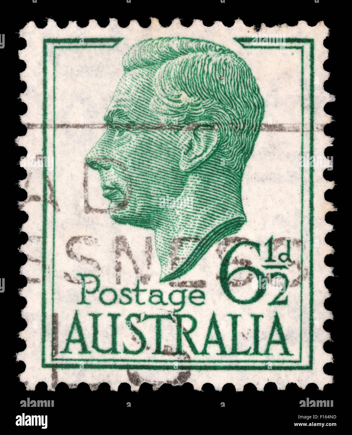 Timbres en Australie montrant un portrait du roi George VI, vers 1951 Banque D'Images
