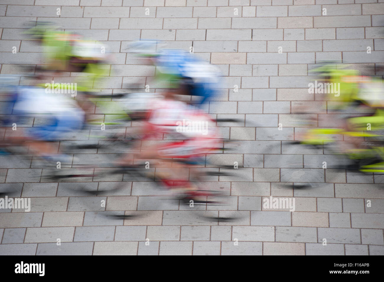 Course cycliste, l'effet de flou de mouvement Banque D'Images