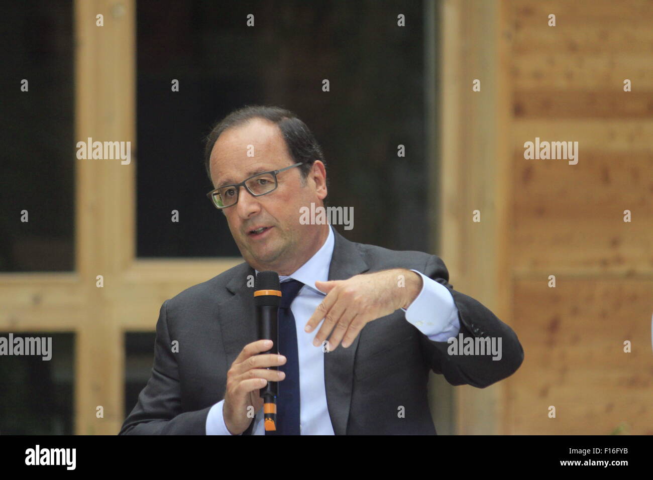 Le président français François Hollande et le ministre de l'écologie, du développement durable et de l'énergie, Segolene Royal Banque D'Images