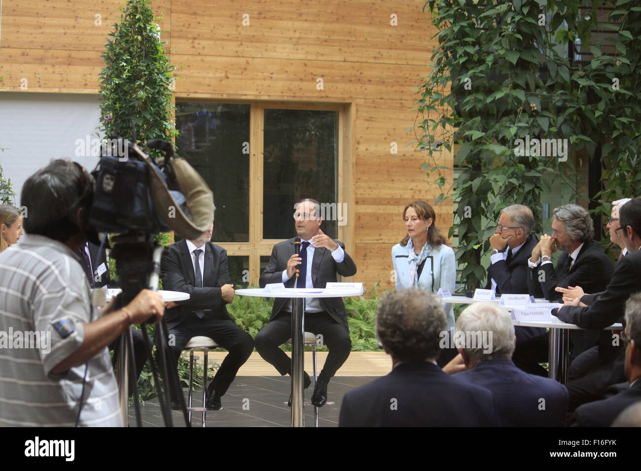 Le président français François Hollande et le ministre de l'écologie, du développement durable et de l'énergie, Segolene Royal Banque D'Images