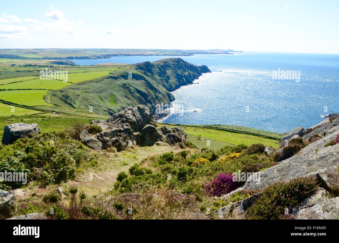 Pwllderi Bay, vue de y Garn Fawr - Pembrokeshire Coast Banque D'Images