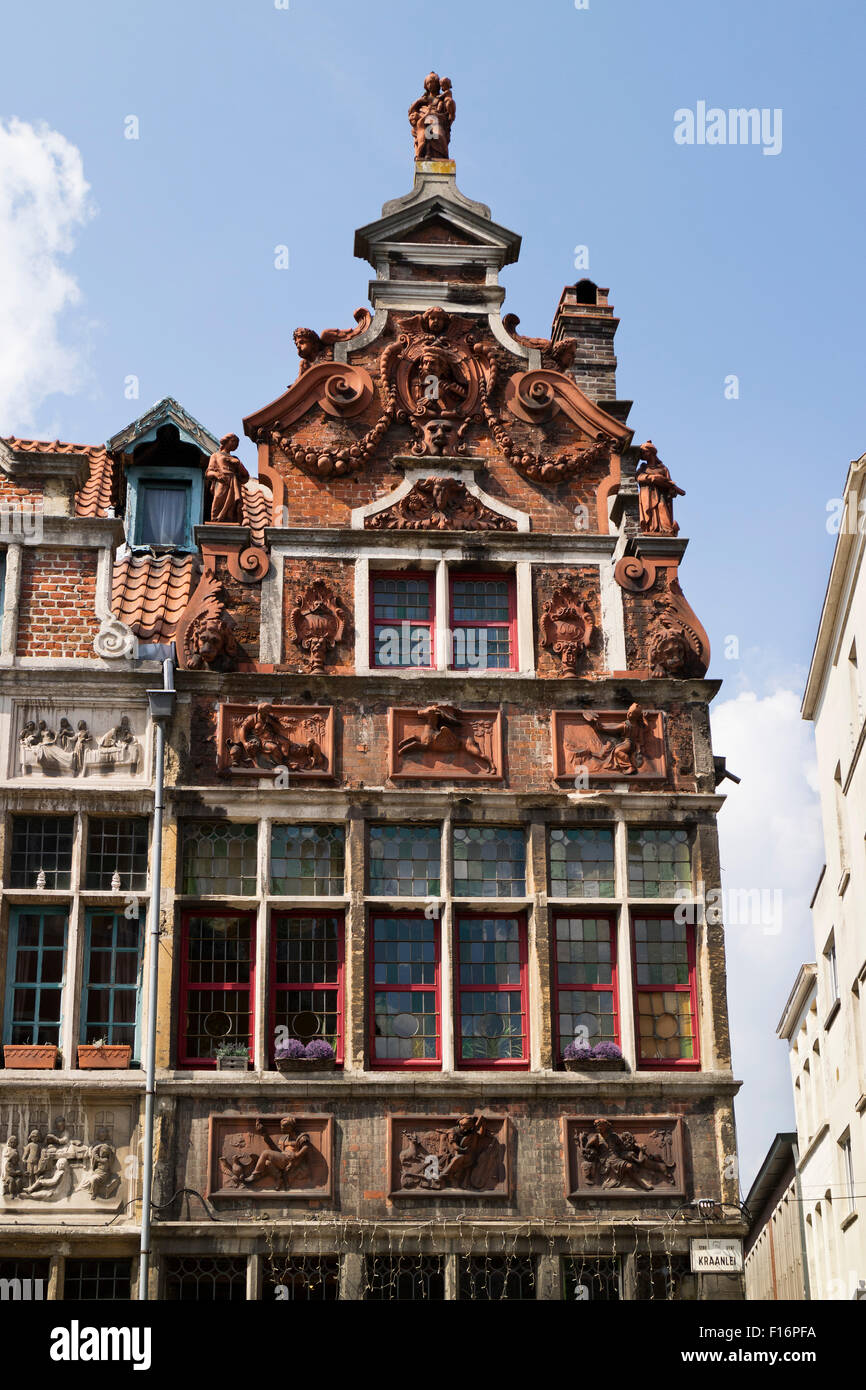 Maison marchande traditionnelle flamande dans le centre-ville, Gand, Belgique Banque D'Images
