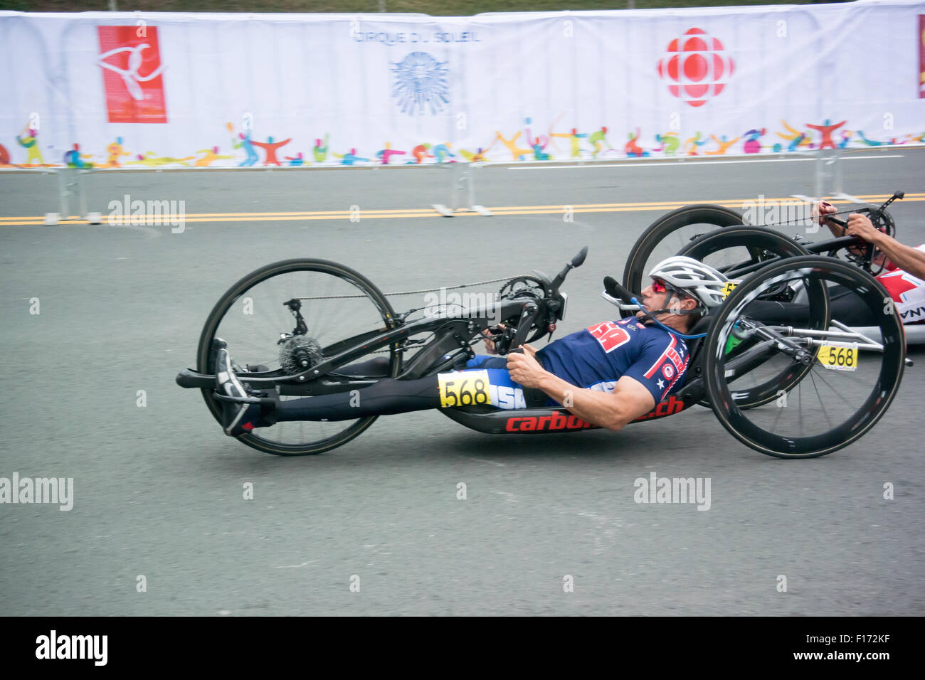 8 Août 2015 : Jeux Panam2015, course, William Lachenauer (USA) participe à la H3-M randonnée course sur route, la Place de l'Ontario Banque D'Images