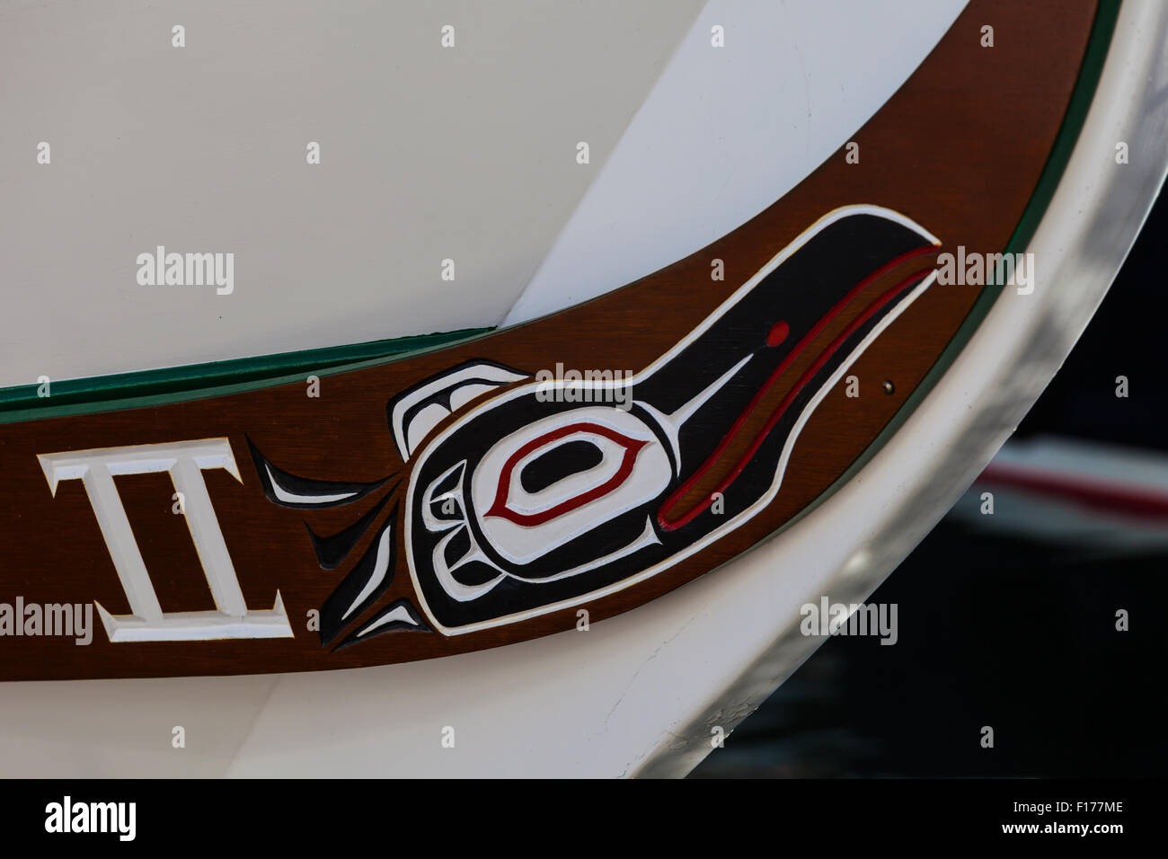 Image abstraite d'un bateau nom basé sur l'art autochtone de la côte ouest canadienne Banque D'Images