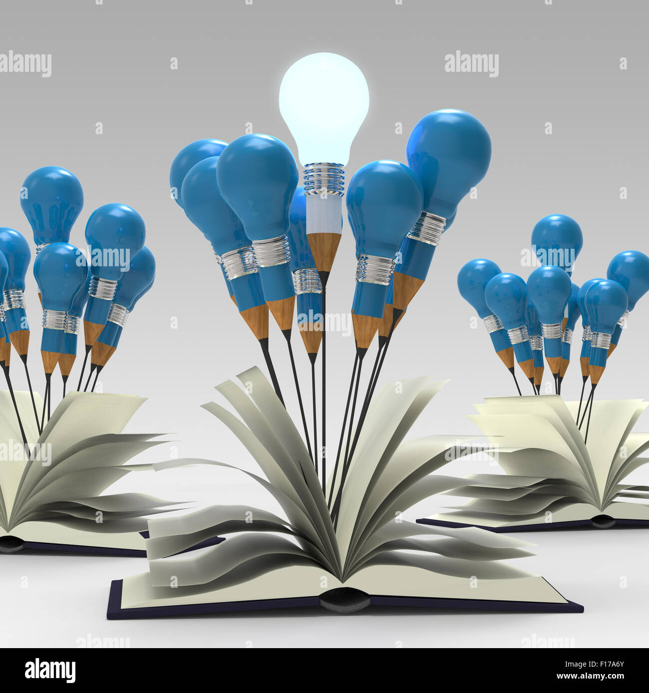 Idée de dessin crayon et concept de l'ampoule à l'extérieur de la réserve comme concept créatif Banque D'Images
