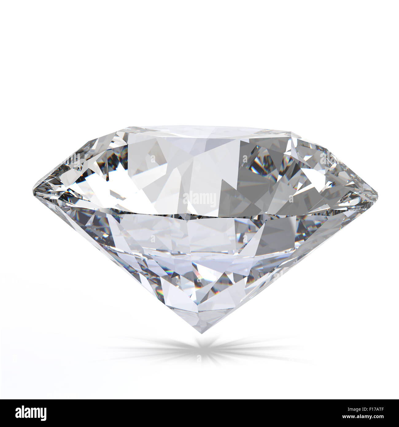 Diamant sur fond blanc modèle 3D Banque D'Images