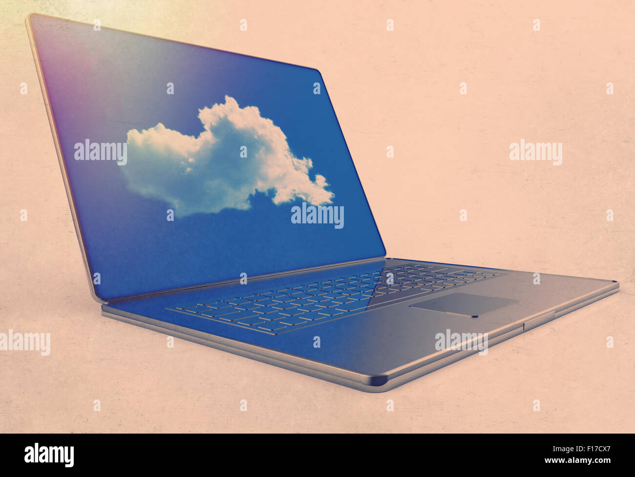 Cloud computing concept comme concept style vintage Banque D'Images