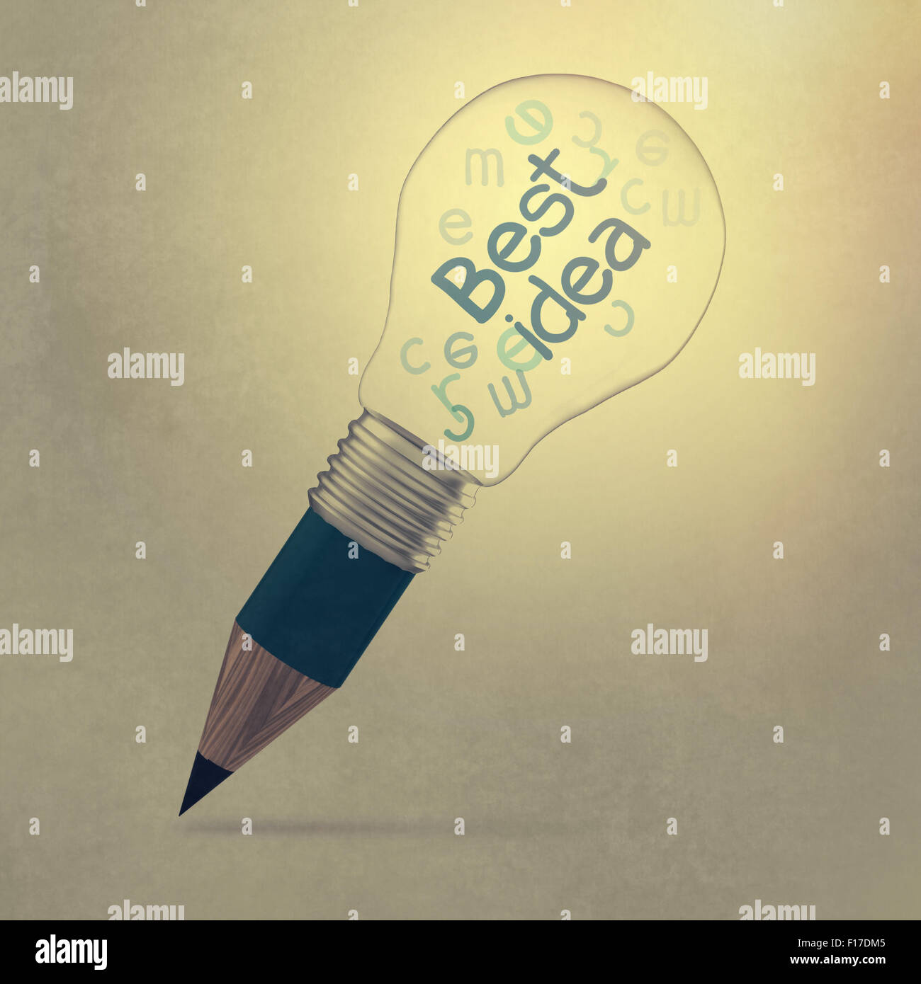 La meilleure idée créative concept créatif ampoule crayon Banque D'Images