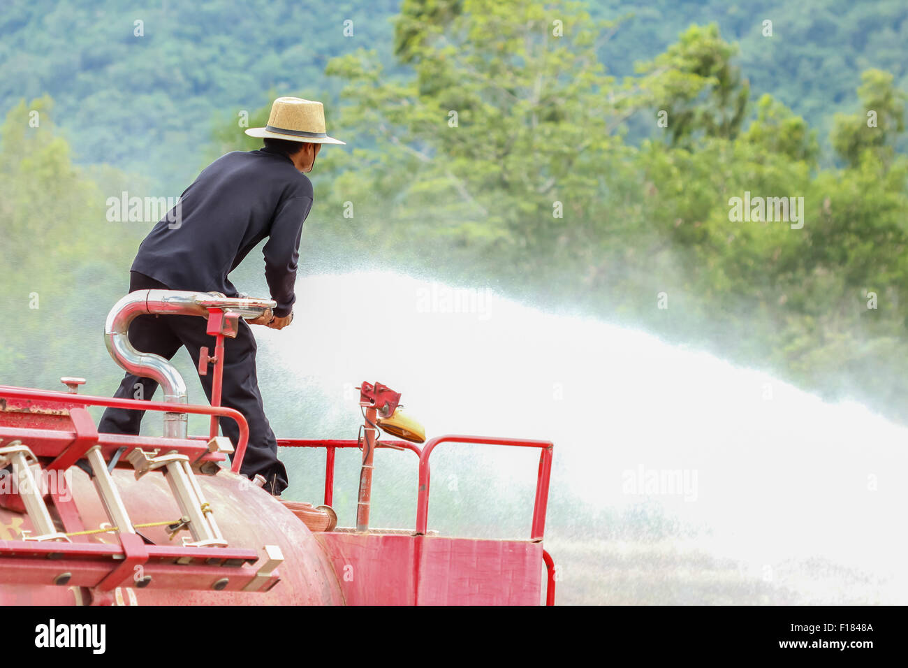 Au cours de la formation de pompier Banque D'Images