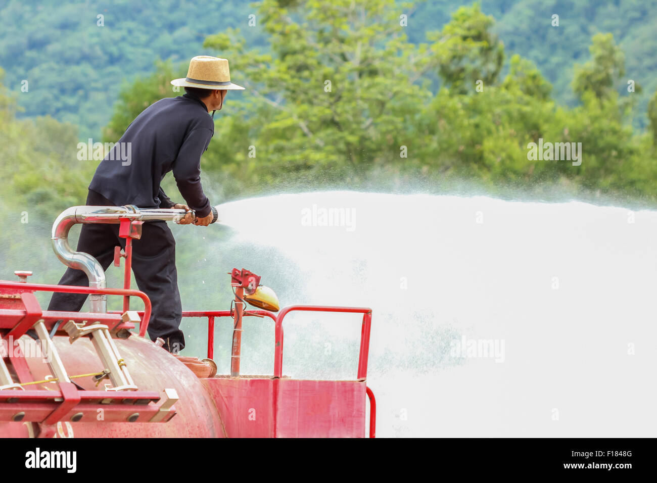 Au cours de la formation de pompier Banque D'Images