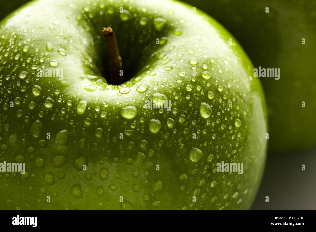 Green Apple macro dans selective focus Banque D'Images