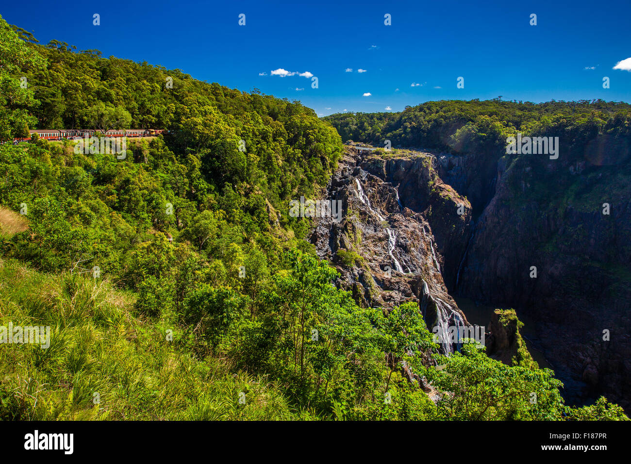 Avis de Barron Falls et Kuranda Scenic Railways, Queensland, Australie Banque D'Images