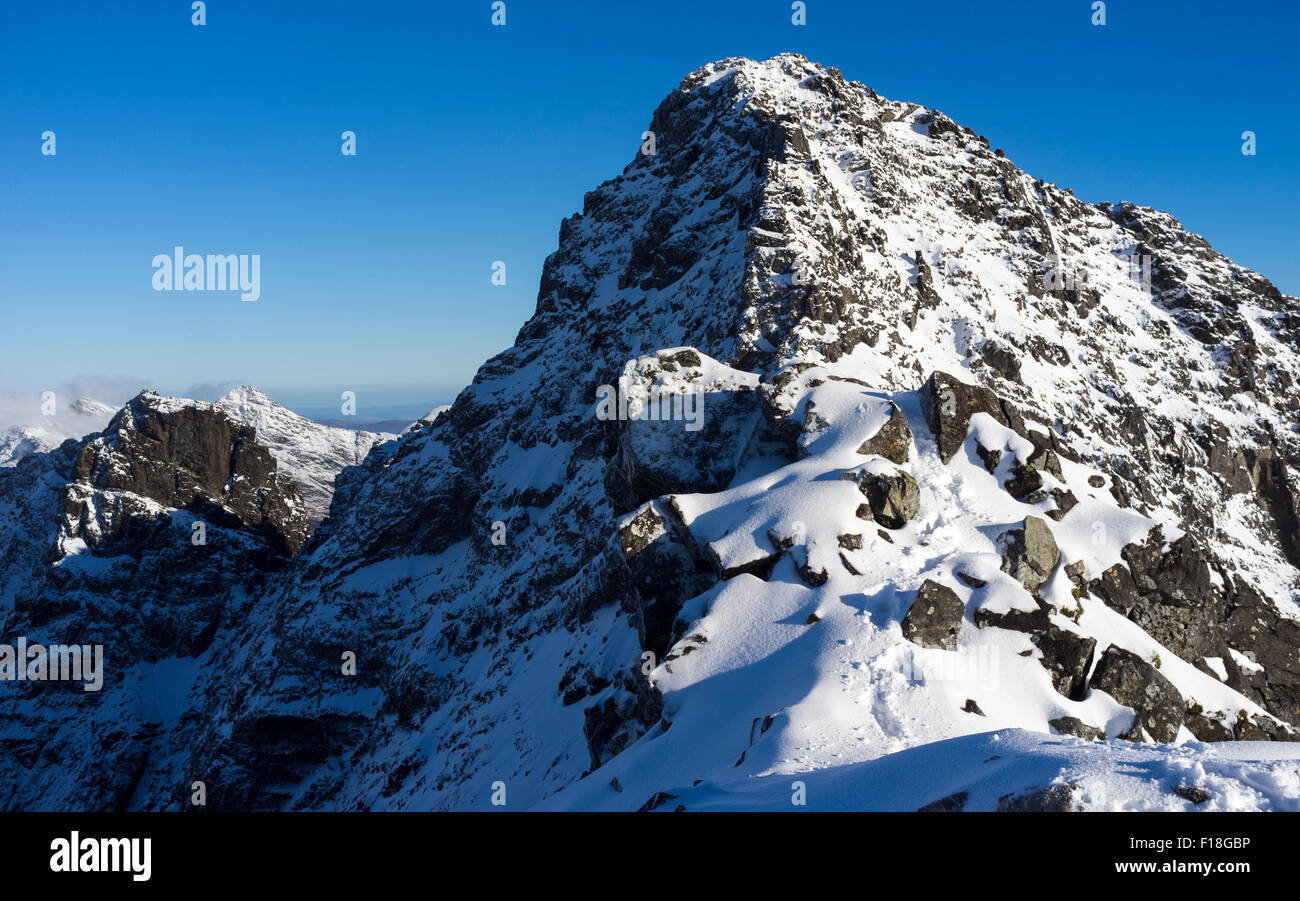 Sgurr Alasdair Mhic, Choinnich et Sgurr Cuillin, Isle of Skye, Scotland, UK Banque D'Images