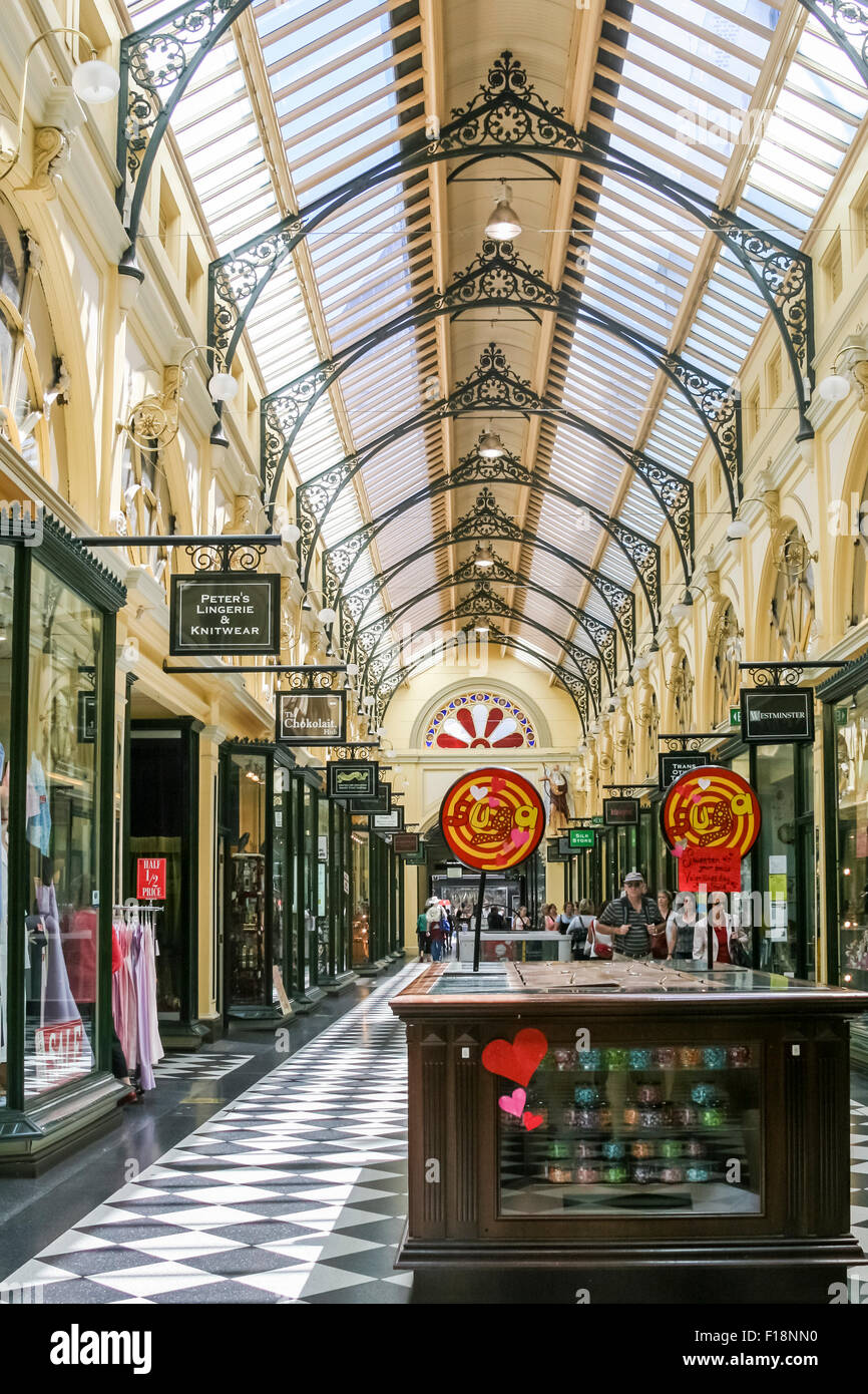 Royal Arcade, Melbourne, Victoria, Australie Banque D'Images