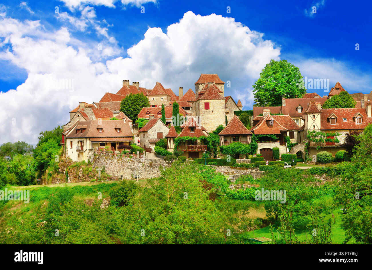 Loubressac - considérant l'un des plus beaux villages de France (Dordogne) Banque D'Images